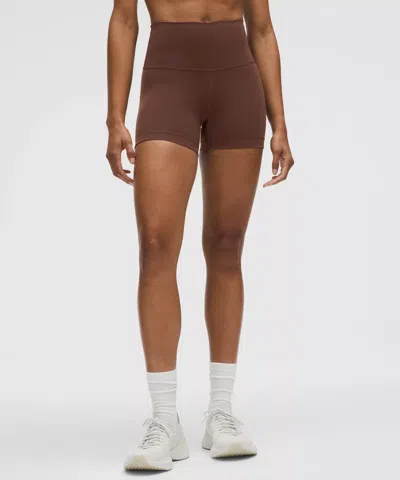 Lululemon Wunder Train High-rise Shorts 4" In Brown