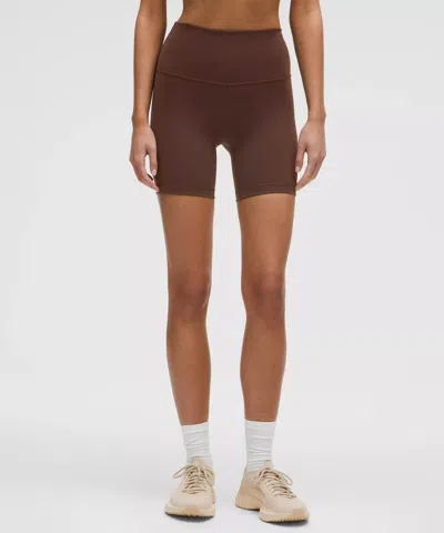 Lululemon Wunder Train High-rise Shorts 6" In Brown