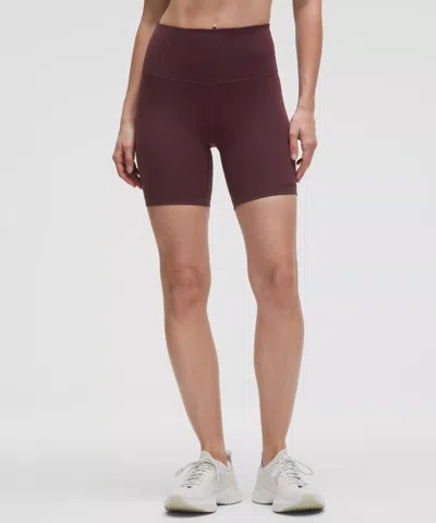 Lululemon Wunder Train High-rise Shorts 6" In Burgundy