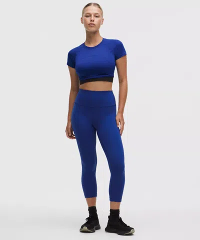 Lululemon Wunder Train High-rise Crop 21" In Blue