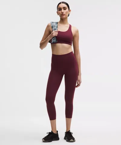 Lululemon Wunder Train High-rise Crop 23" In Burgundy
