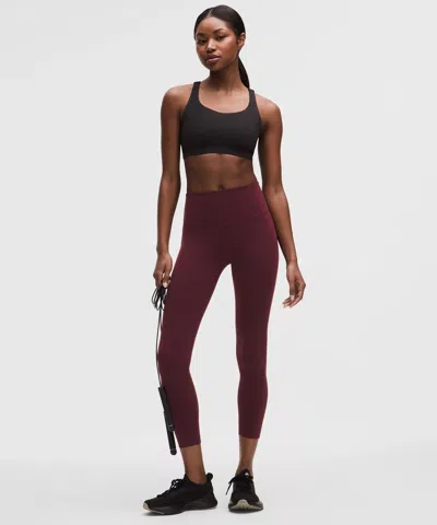 Lululemon Wunder Train High-rise Tight 25" In Burgundy