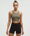 Lululemon Wunder Train Longline Bra Medium Support, C/d Cup In Gray