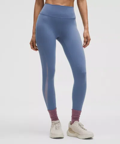 Lululemon Wunder Train Mesh Panel High-rise Leggings 25" In Blue