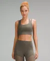 Lululemon Wunder Train Mesh Racerback Tank Top In Gray