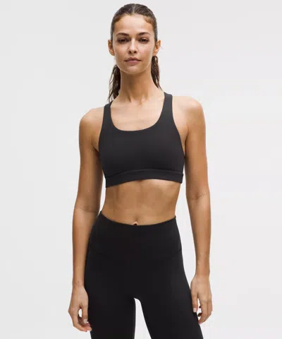 Lululemon Wunder Train Mesh-back Bra In Black