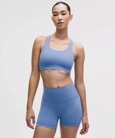 Lululemon Wunder Train Mesh-back Bra In Blue