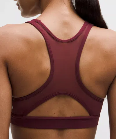 Lululemon Wunder Train Mesh-back Bra In Burgundy