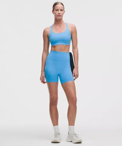 Lululemon Wunder Train No Line High-rise Short 6" In Blue