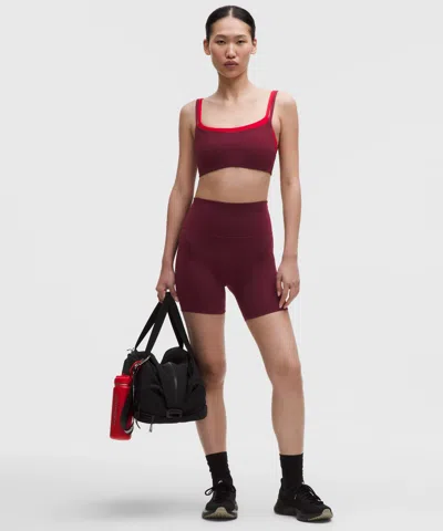 Lululemon Wunder Train No Line High-rise Short 6" In Burgundy