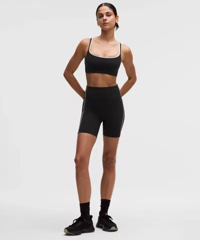 Lululemon Wunder Train No-line Piped High-rise Short 6" In Black