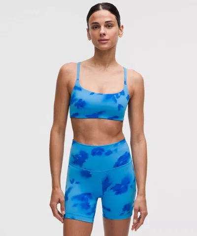 Lululemon Wunder Train Strappy Racer Bra In Blue