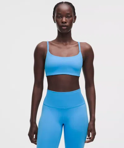 Lululemon Wunder Train Strappy Racer Bra In Blue