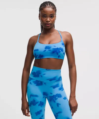 Lululemon Wunder Train Strappy Racer Bra In Blue