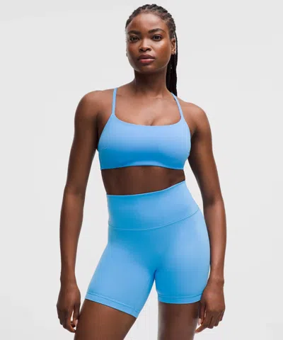 Lululemon Wunder Train Strappy Racer Bra In Blue