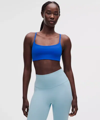 Lululemon Wunder Train Strappy Racer Bra In Blue