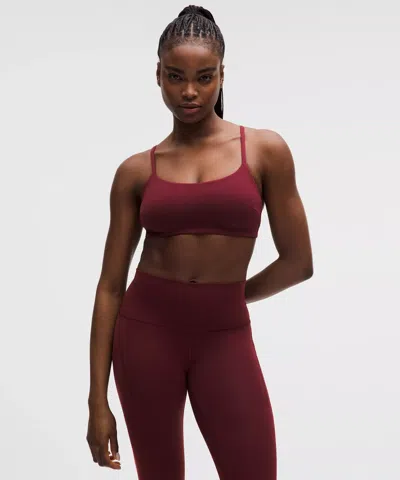 Lululemon Wunder Train Strappy Racer Bra In Burgundy