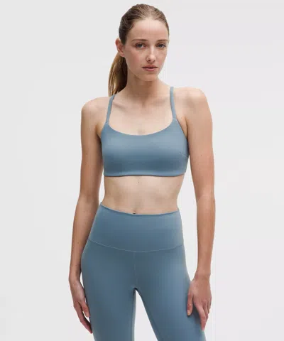 Lululemon Wunder Train Strappy Racer Bra In Gray