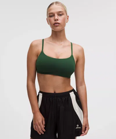 Lululemon Wunder Train Strappy Racer Bra In Green