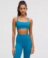 Lululemon Wunder Train Strappy Racer Bra Light Support, A/b Cup In Blue