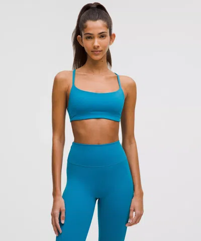 Lululemon Wunder Train Strappy Racer Bra Light Support, A/b Cup In Blue