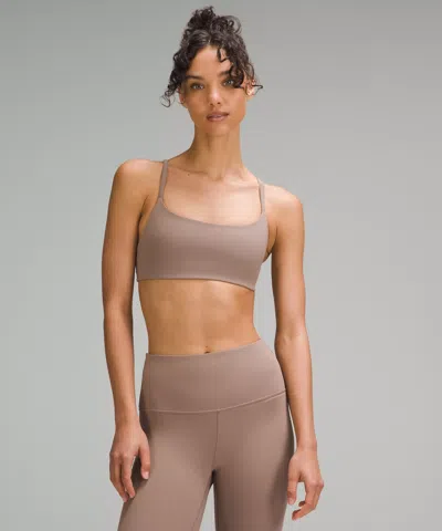 Lululemon Wunder Train Strappy Racer Bra Ribbed Light Support, A/b Cup In Gray