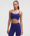 Lululemon Wunder Train Strappy Wrapped Bra In Blue