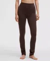 Lululemon Wunder Under Smoothcover Ruched Leggings Regular In Burgundy