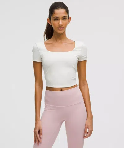 Lululemon Wunder Under Smoothcover Square-neck T-shirt In White
