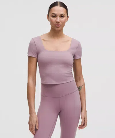 Lululemon Wunder Under Smoothcover Square-neck T-shirt In Pink