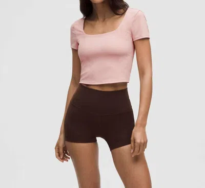 Lululemon Wunder Under Smoothcover Square Neck Tee In Pink Haze