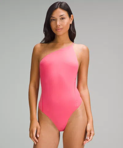 Lululemon Wundermost Bodysuit - Ultra-soft Nulu One-shoulder Spaghetti-strap Bodysuit In Pink