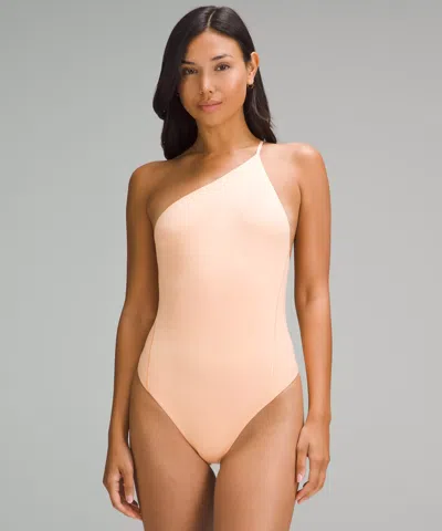 Lululemon Wundermost Bodysuit - Ultra-soft Nulu One-shoulder Spaghetti-strap Bodysuit In Neutral