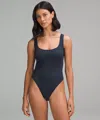 Lululemon Wundermost Bodysuit - Ultra-soft Nulu Square-neck Sleeveless Bodysuit In Blue