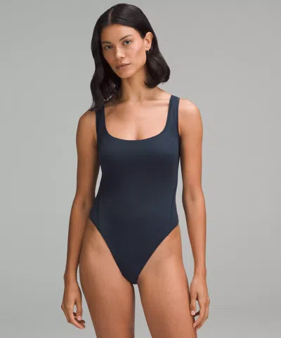 Lululemon Wundermost Bodysuit - Ultra-soft Nulu Square-neck Sleeveless Bodysuit In Blue