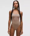 Lululemon Wundermost Ultra-soft Nulu Square-neck Sleeveless Bodysuit In Neutral
