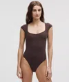 Lululemon Wundermost Bodysuit - Ultra-soft Nulu Sweetheart Cap-sleeve Thong Bodysuit