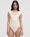 Lululemon Wundermost Bodysuit - Ultra-soft Nulu Sweetheart Cap-sleeve Thong Bodysuit