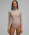 Lululemon Wundermost Bodysuit - Ultra-soft Nulu Turtleneck Bodysuit In Gray