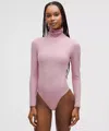 Lululemon Wundermost Bodysuit - Ultra-soft Nulu Turtleneck Bodysuit In Pink