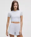Lululemon Wundermost Ultra-soft Nulu Crewneck Cropped T-shirt