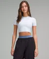 Lululemon Wundermost Ultra-soft Nulu Crewneck Cropped T-shirt In Multi