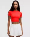 Lululemon Wundermost Ultra-soft Nulu Crewneck Cropped T-shirt