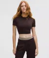Lululemon Wundermost Ultra-soft Nulu Crewneck Cropped T-shirt In Brown