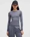 Lululemon Wundermost Ultra-soft Nulu Crewneck Long-sleeve Shirt In Blue