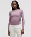 Lululemon Wundermost Ultra-soft Nulu Crewneck Long-sleeve Shirt In Purple