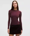 Lululemon Wundermost Ultra-soft Nulu Crewneck Long-sleeve Shirt In Burgundy