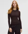 Lululemon Wundermost Ultra-soft Nulu Crewneck Long-sleeve Shirt In Brown