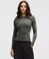 Lululemon Wundermost Ultra-soft Nulu Crewneck Long-sleeve Shirt In Gray