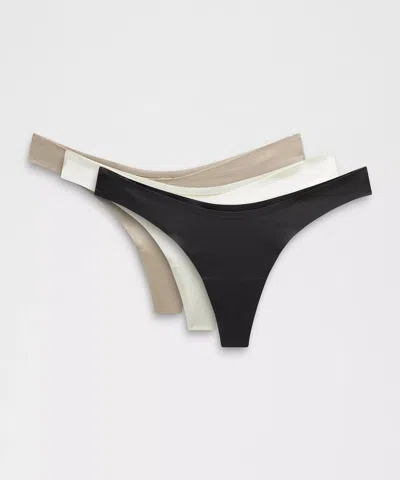 Lululemon Wundermost Ultra-soft Nulu Dipped-waist Thong Underwear 3 Pack In Multi